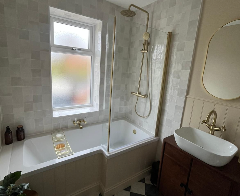 Modern grey bathroom renovation Lancashire