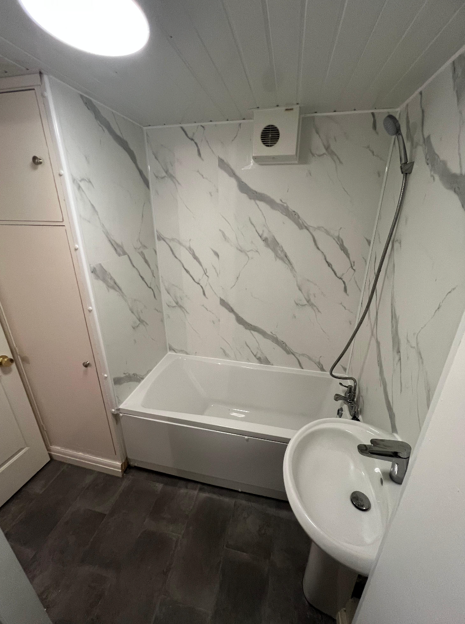 Walk-in shower upgrade with tiled walls in Lancashire