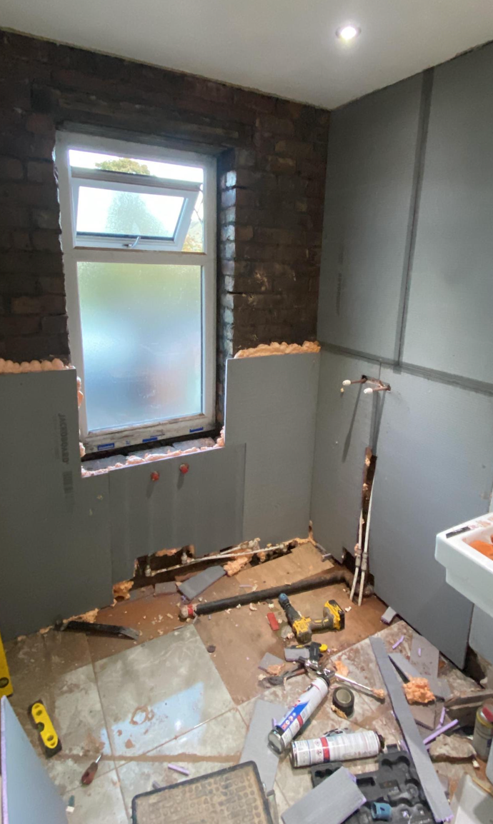 Bathroom during renovation photo 1